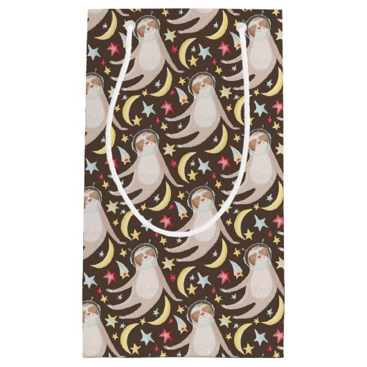 Sloth Astronaut Pattern Klein Cadeauzakje (Voorkant)