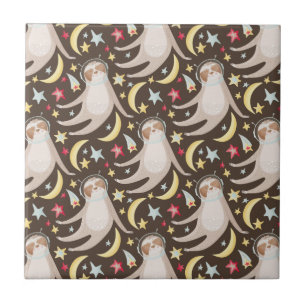 Sloth Astronaut Pattern Tegeltje