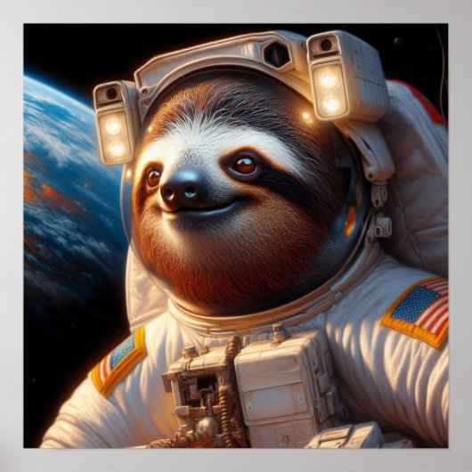 Sloth Astronaut Poster (Voorkant)