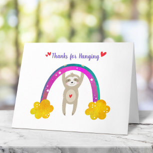 Sloth Baby shower Geslachtsneutraal Boho Rainbow S Bedankkaart