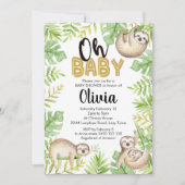 Sloth Baby shower Invitation Baby Sloth (Devant)