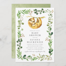 Sloth Baby Shower Invitation Kaart