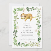 Sloth Baby Shower Invitation Kaart (Voorkant)