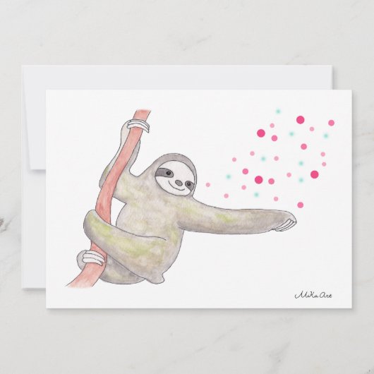 Sloth Baby shower Invitation mignonne Sloth Mom Ba (Dos)