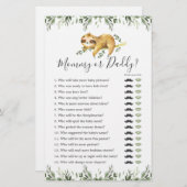 Sloth Baby shower Mama of Pappa Game (Voorkant / Achterkant)