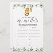 Sloth Baby shower Quel Âge Avaient-Ils Jeu Carte (Devant / Derrière)