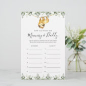 Sloth Baby shower Quel Âge Avaient-Ils Jeu Carte (Debout devant)