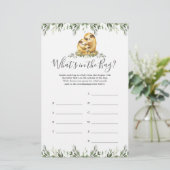 Sloth Baby shower Raad eens wat er in de tas spel (Staand voorkant)