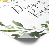 Sloth Baby shower Raad wat er in de luiertas zit Poster (Hoek)