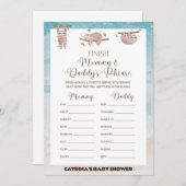 Sloth Baby shower spel - bewerkbare naam, 5x7 Kaart (Voorkant / Achterkant)