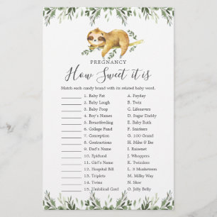 Sloth Baby shower Zwangerschap Hoe lief het is spe