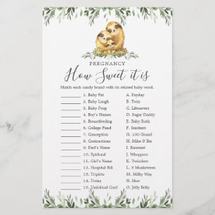 Sloth Baby shower Zwangerschap Hoe lief het is spe