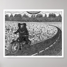 Sloth Bear sur Motorbike #2 Poster