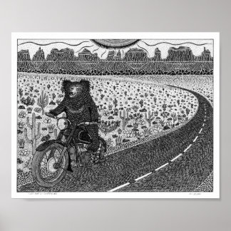 Sloth Bear sur Motorbike #2 Poster