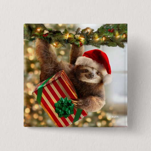 Sloth Bearing Gifts Vierkante Button 5,1 Cm (Voorkant)