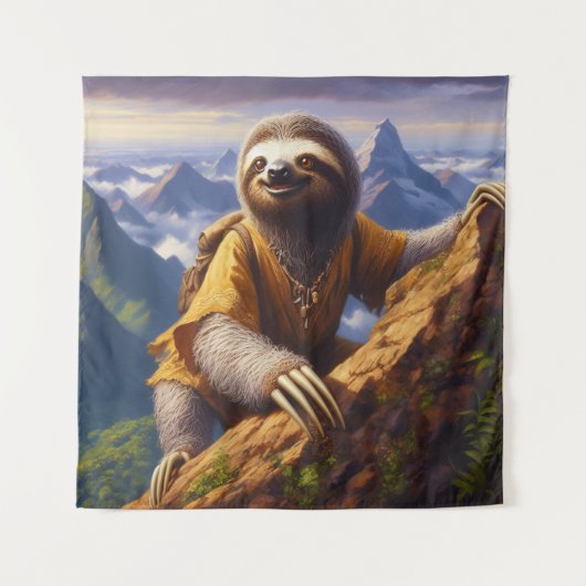 Sloth bergbeklimmen wandkleed (Voorkant)