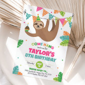 Sloth Birthday Invitation, Sloth Party Invitation