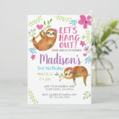 Sloth Birthday Kaart (Staand voorkant)