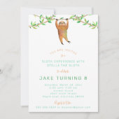 Sloth Birthday Party Invitation (Devant)
