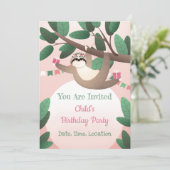 Sloth Birthday Party Invitation (Debout devant)