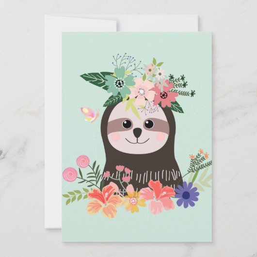 Sloth Birthday Party Invitation (Dos)