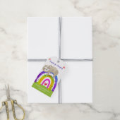 Sloth Boho Rainbow Gender Neutral Cute Baby shower Cadeaulabel (Met Touw)
