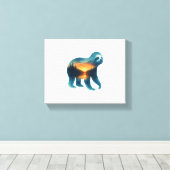 Sloth Camping Lover Canvas Afdruk (Insitu (Houten vloer))