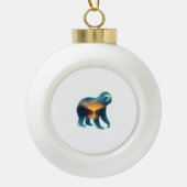 Sloth Camping Lover Keramische Bal Ornament (Voorkant)