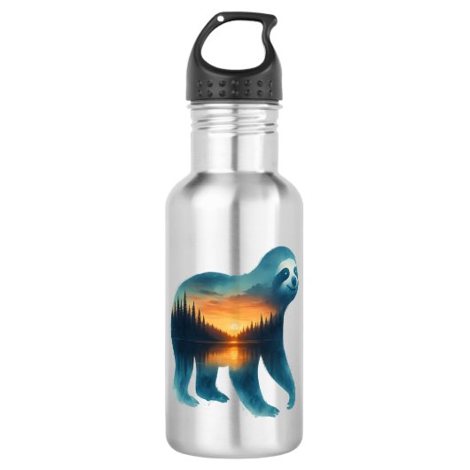 Sloth Camping Lover Waterfles (Voorkant)