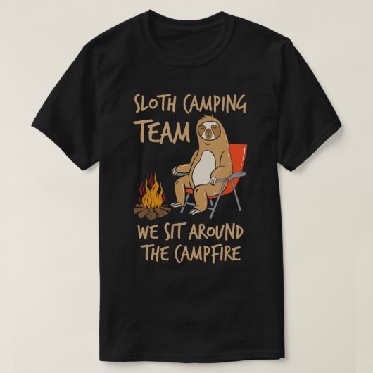 Sloth Camping Team Kleding Luiaard Liefhebber Gift T-shirt (Design voorkant)