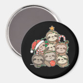 Sloth Christmas Tree Drôle Animal Christmas Magnet (Recto/Verso)