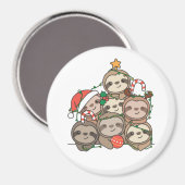Sloth Christmas Tree Drôle Animal Christmas Magnet (Recto/Verso)