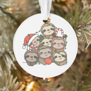 Sloth Christmas Tree Funny Animal Noël Orname
