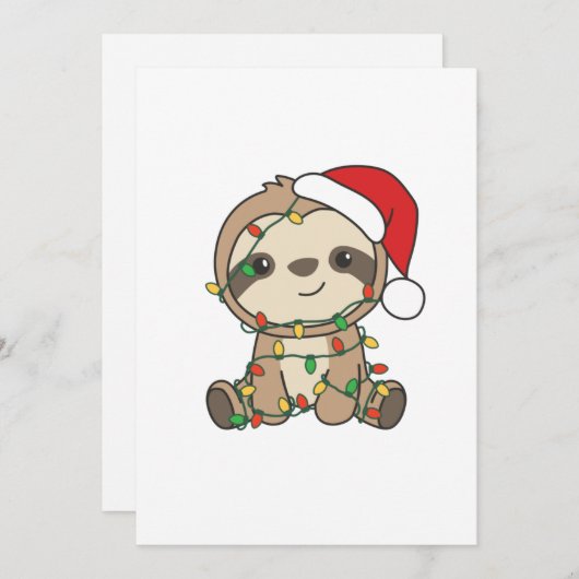 Sloth Christmas Winter Animals Sloths Feestdagenkaart (Voorkant / Achterkant)