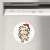 Sloth Christmas Winter Animaux Sloths Magnet (In Situ (Lave-vaisselle))