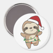 Sloth Christmas Winter Animaux Sloths Magnet (Recto/Verso)