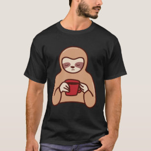 Sloth Coffee Ironisch Kantoor Maandag Werk Moe T-shirt