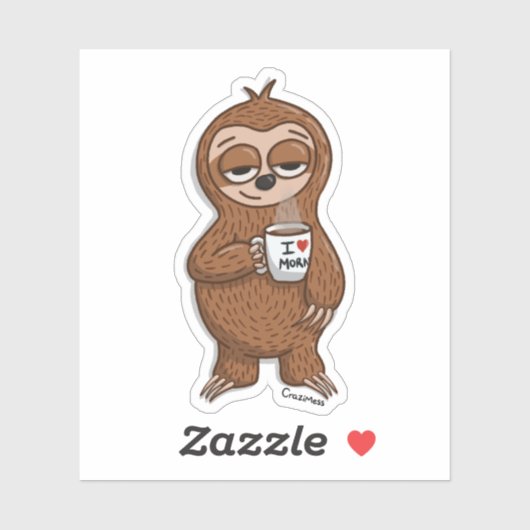 Sloth Coffee Sticker (Vel)