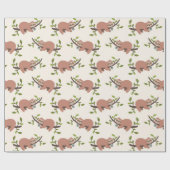 Sloth & Coffee Wrapping Paper Cadeaupapier (Vlak)