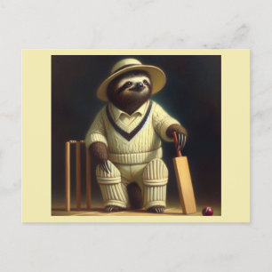 Sloth Cricket Speler Briefkaart