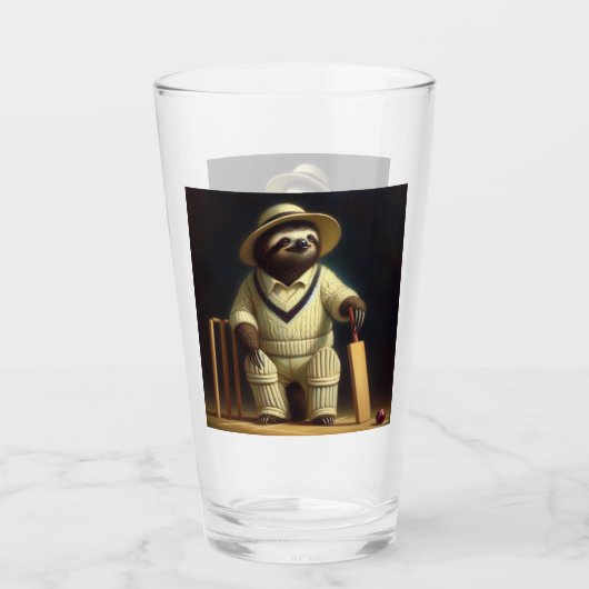 Sloth Cricket Speler Glas (Voorkant)