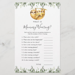 Sloth Dieren Baby shower Wat draagt mama