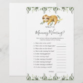 Sloth Dieren Baby shower Wat draagt mama (Voorkant / Achterkant)