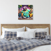 Sloth DJ Canvas Afdruk (Insitu (Slaapkamer))