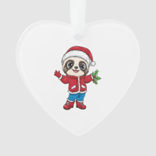 Sloth en dessin portant Noël