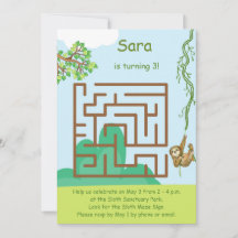 Sloth et feuilles, labze puzzle invitations d'anni