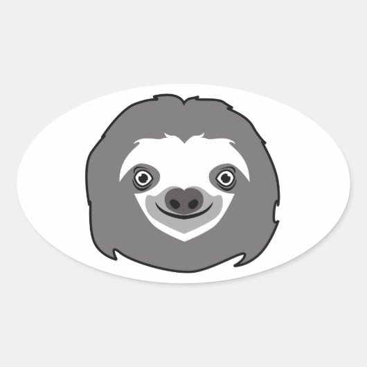 Sloth Face Ovale Sticker (Voorkant)