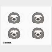 Sloth Face Ovale Sticker (Vel)