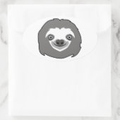 Sloth Face Ovale Sticker (Tas)
