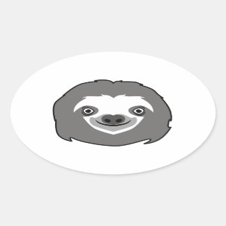 Sloth Face Ovale Sticker